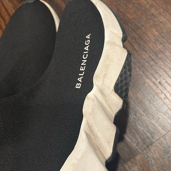 Balenciaga Black and White Sock Sneakers - Picture 5 of 8
